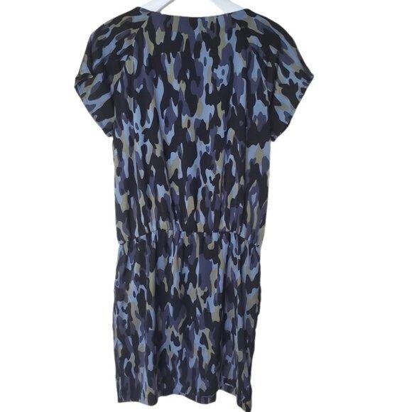 SINEQUANONE Womens Dress Camo Zip Lined Cinched Waist Black Blue Pockets‎ Medium - Picture 10 of 11